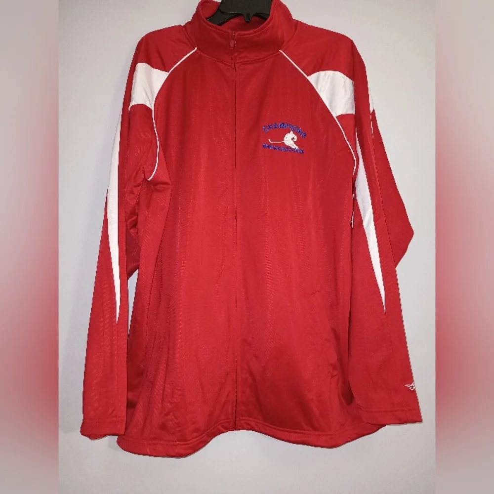 Men's Alleson Red and White Athletic Jacket XL